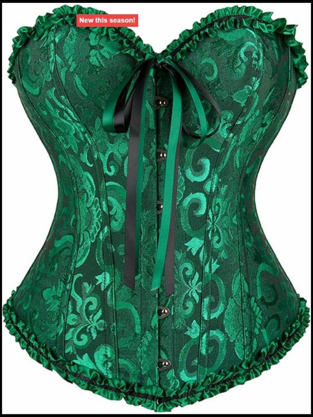Renaissance Lace Up Boned Overbust Bustier Corset Ren Faire Cosplay